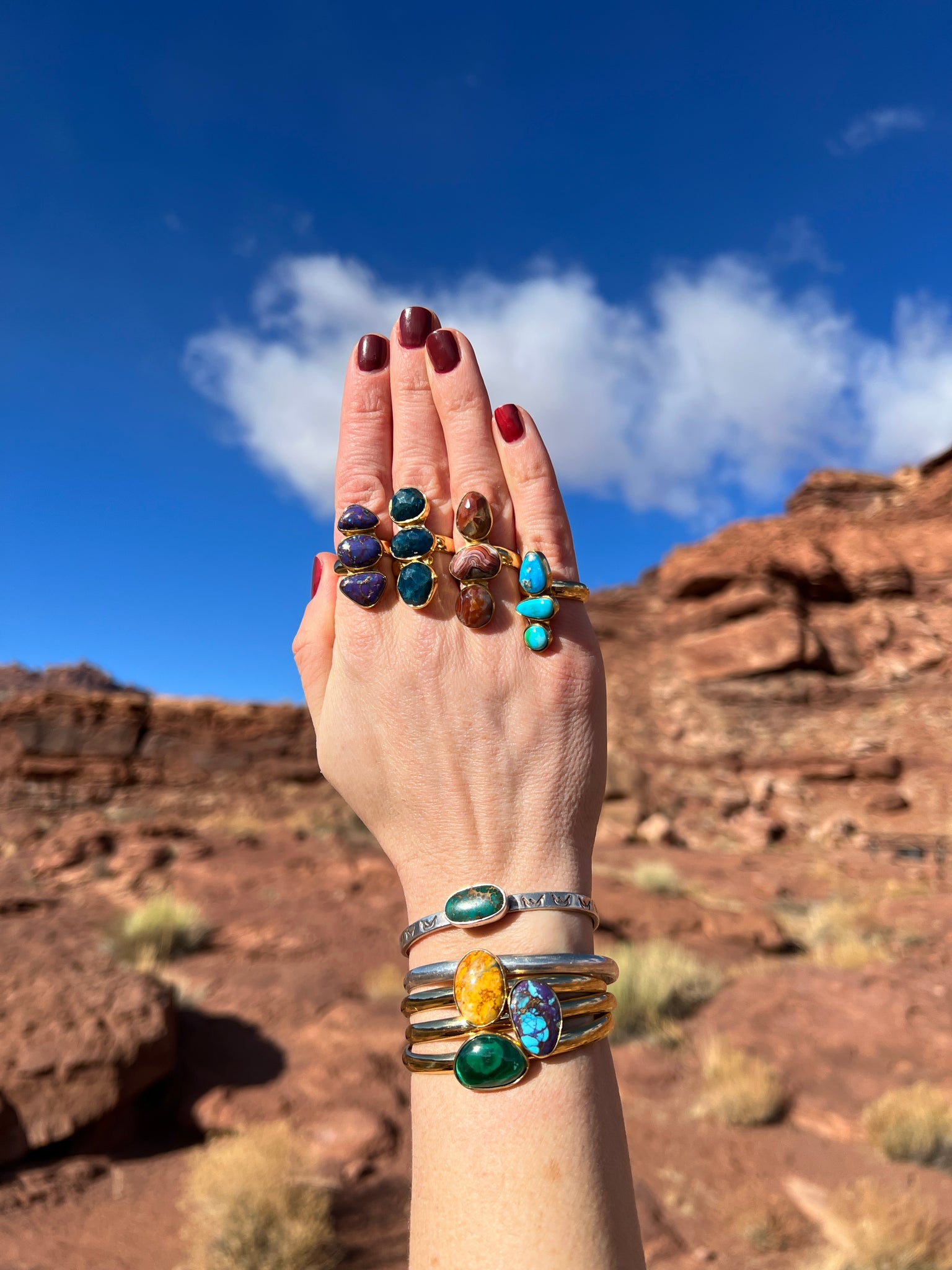 Purple Mojave Turquoise & Gold Alchemia Cuff Bracelet W49