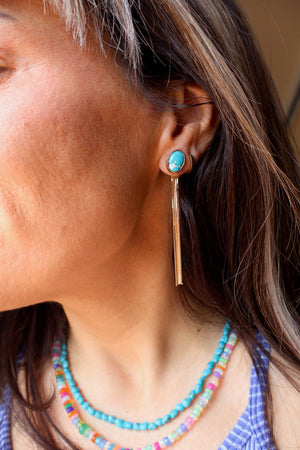 Kingman Turquoise Studs in Gold Alchemia E46