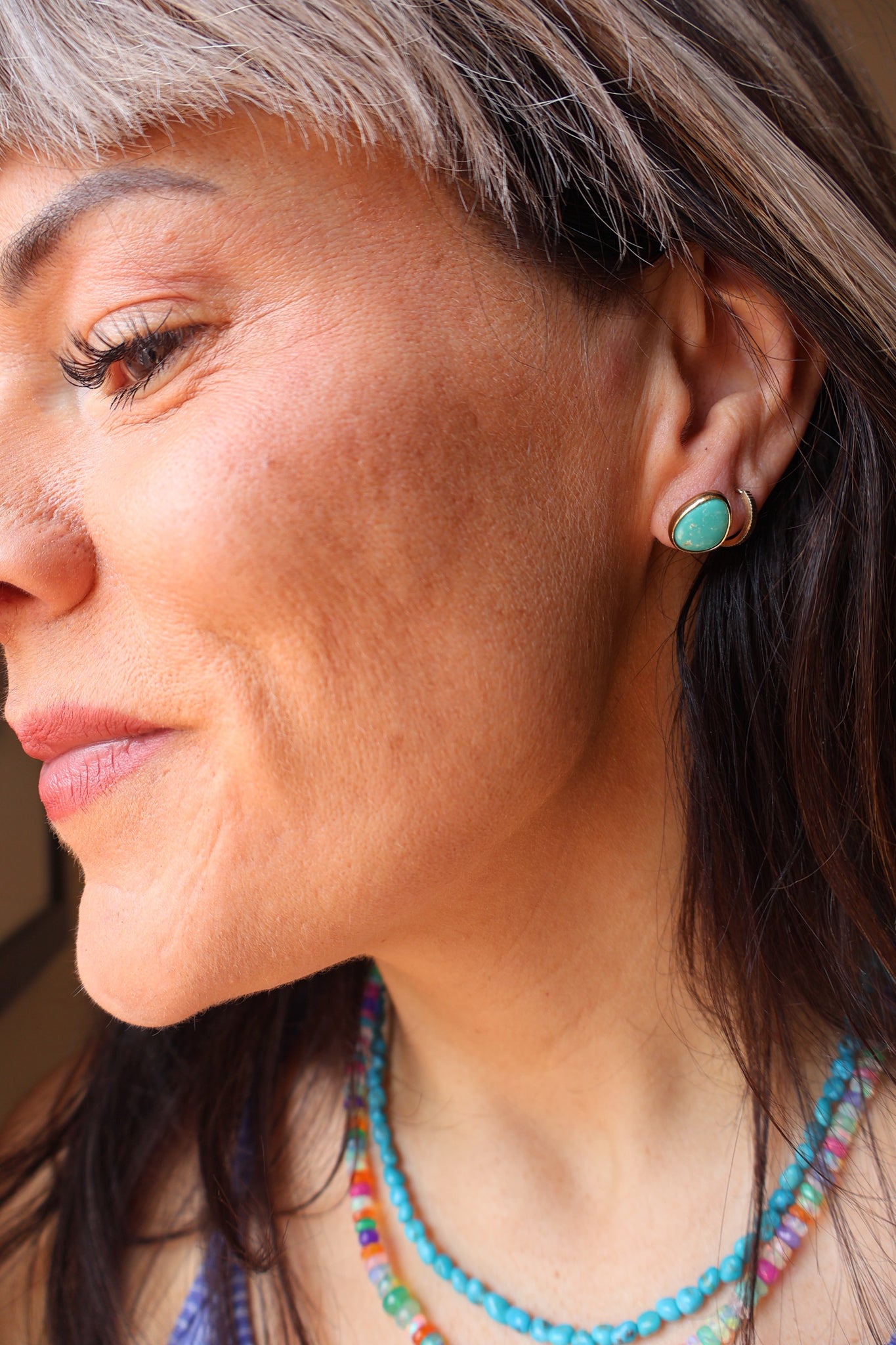 Campitos Turquoise Studs in Gold Alchemia E48