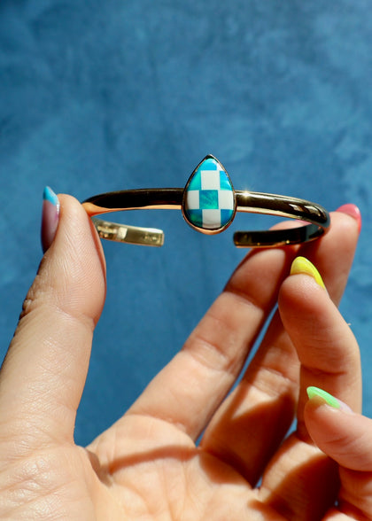 Checkerboard Stacker Cuff Bracelet