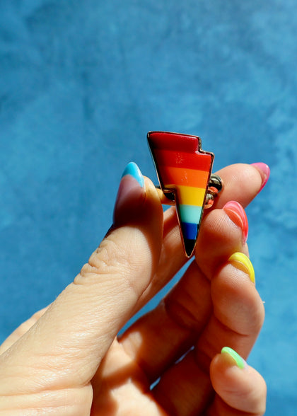 Lightning Bolt Vintage Pool Ball Adjustable Ring in Gold Alchemia