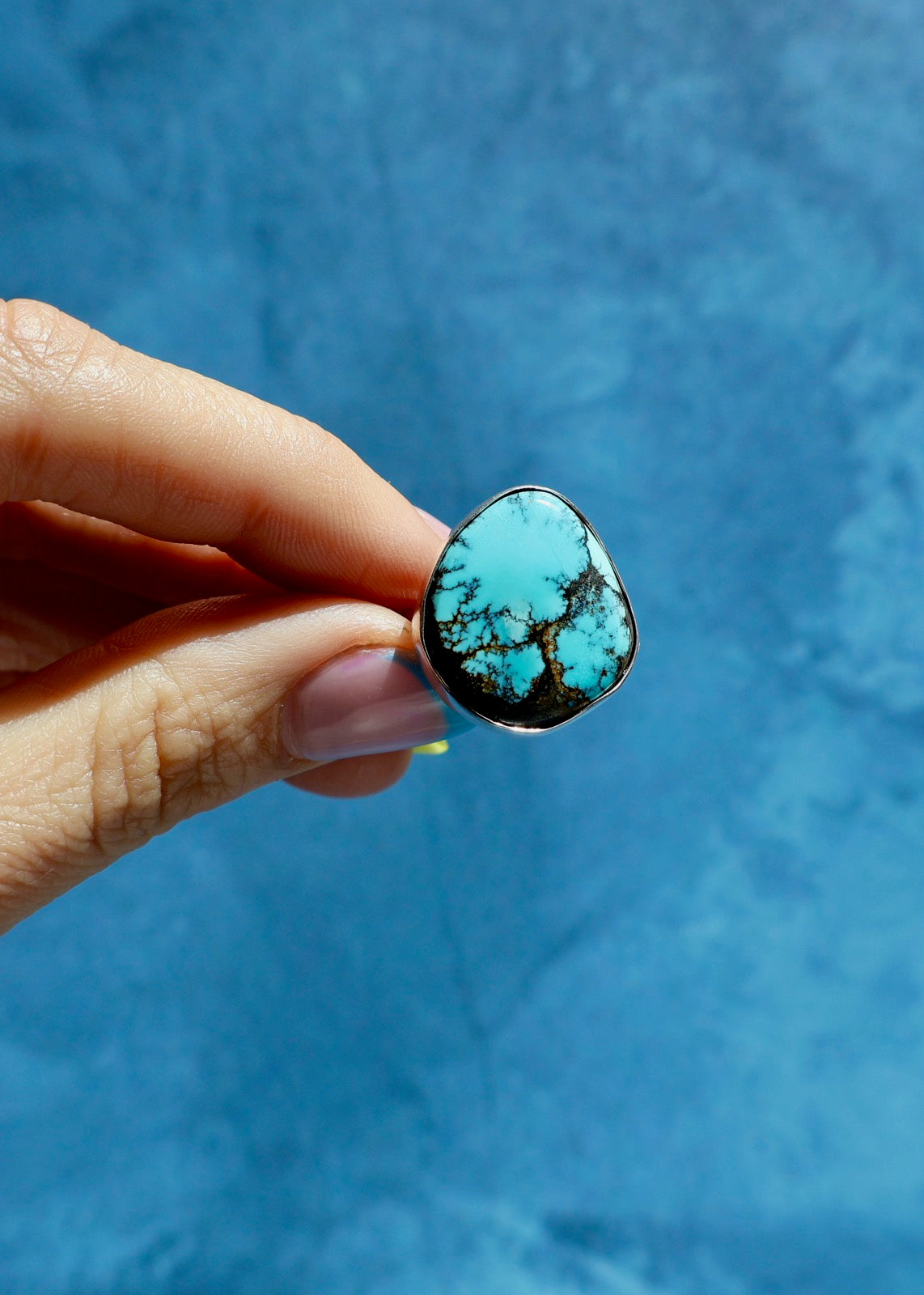 Turquoise Adjustable Ring in Sterling Silver E25