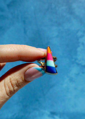Vintage Pool Ball Adjustable Ring in Gold Alchemia E27