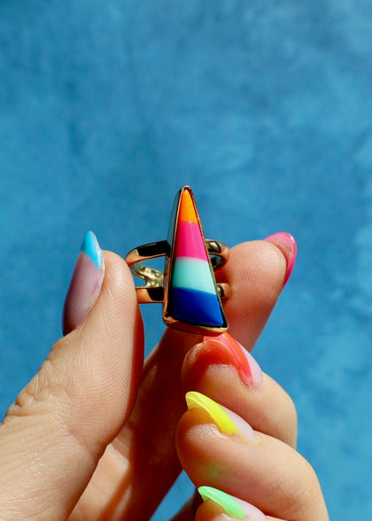 Vintage Pool Ball Adjustable Ring in Gold Alchemia