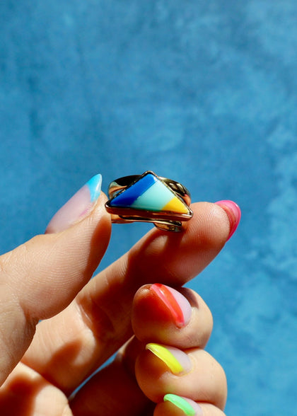 Vintage Pool Ball Adjustable Ring in Gold Alchemia
