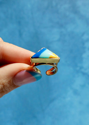 Vintage Pool Ball Adjustable Ring in Gold Alchemia E29