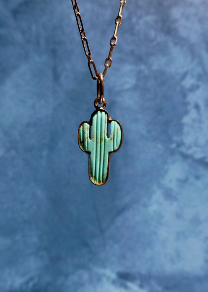 Electric Desert Cactus Necklace