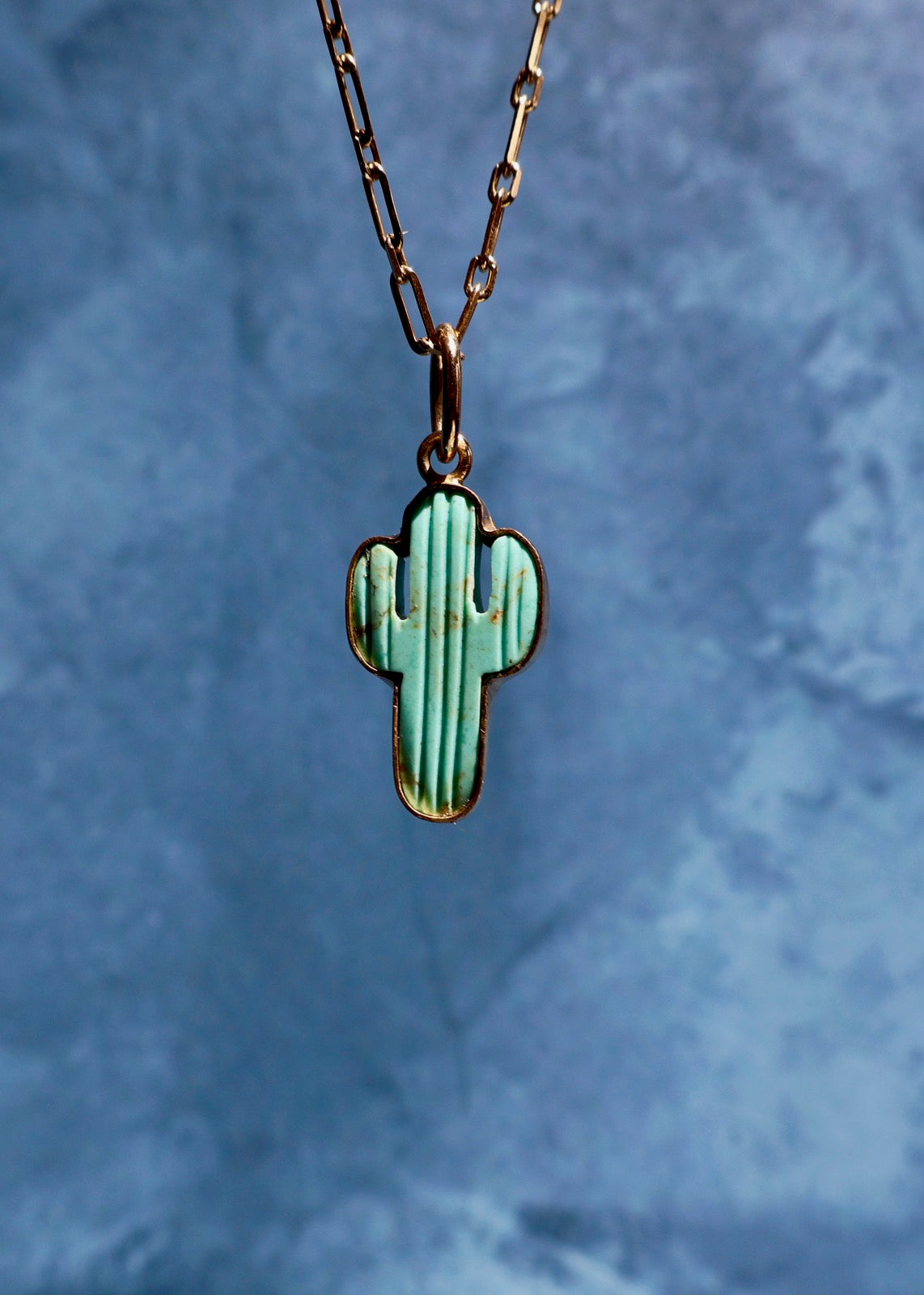 Electric Desert Cactus Necklace E32