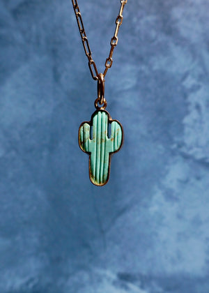 Electric Desert Cactus Necklace E32
