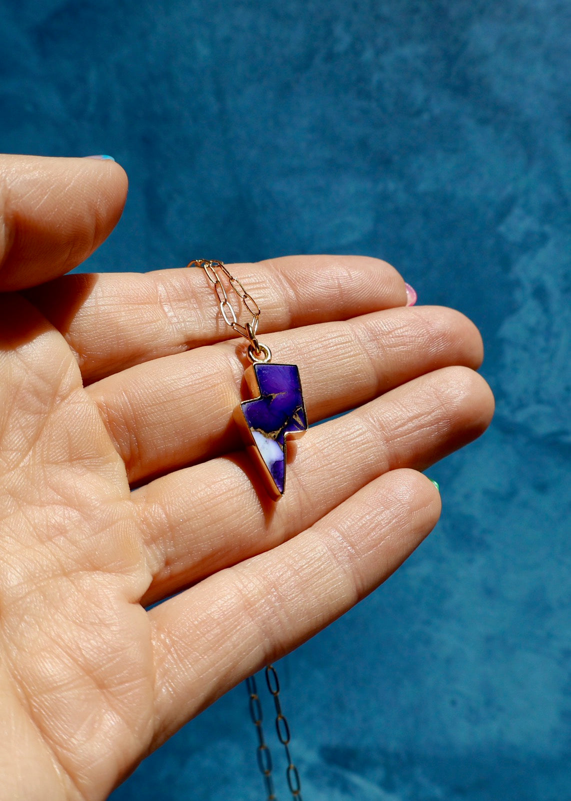 Electric Desert Mojave Turquoise Bolt Necklace E34