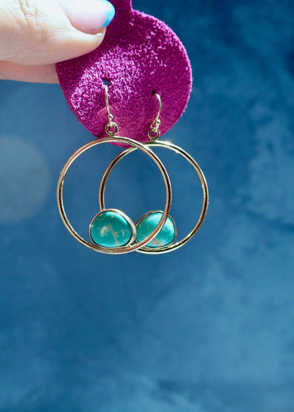 Campitos Turquoise & Gold Alchemia Hoop Earrings