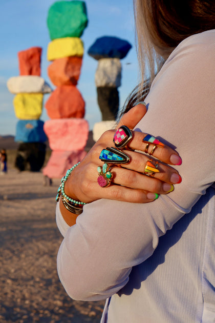 Vintage Pool Ball Adjustable Ring in Gold Alchemia