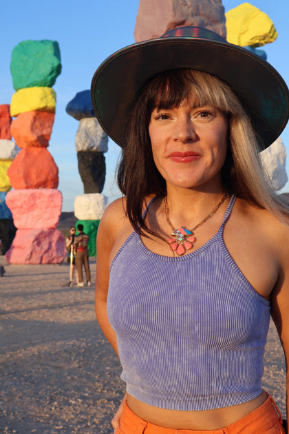 Electric Desert Thunderbird Necklace Vintage Pool Ball & Opal