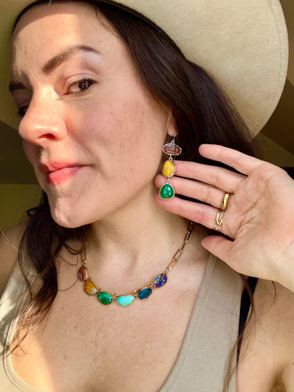 Winter Rainbows Multi Stone Earrings Sterling Silver