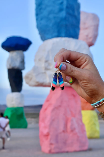 Electric Desert Vintage Pool Ball Earrings in Gold Alchemia