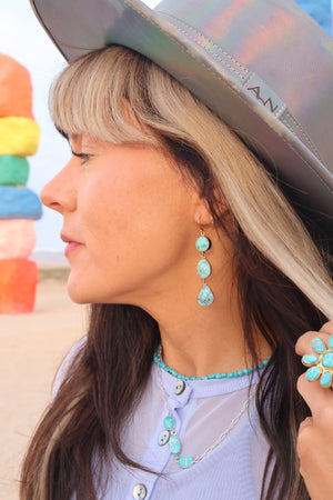 Campitos Turquoise Triple Stone Earrings E56