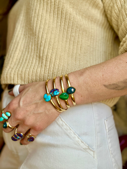 Purple Mojave Turquoise & Gold Alchemia Cuff Bracelet