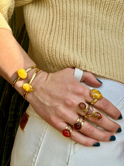 Bumblebee Jasper & Gold Alchemia Cuff Bracelet