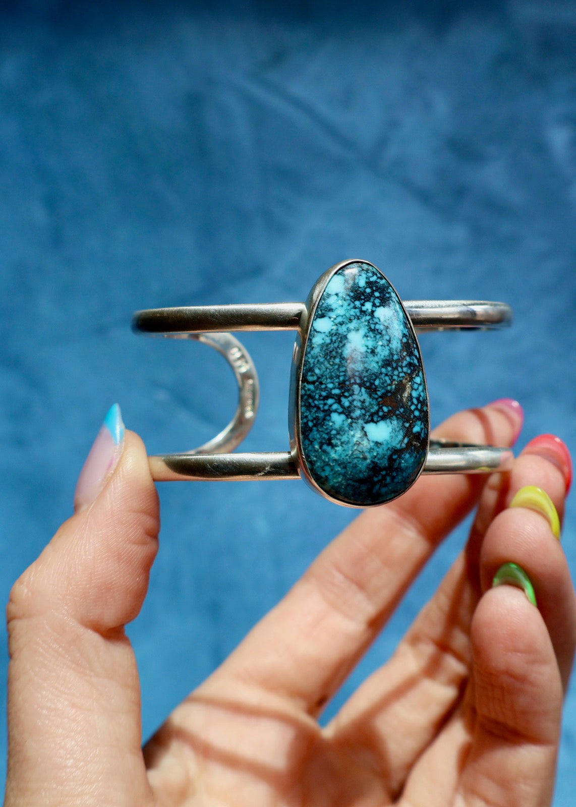 Cloud Mountain Turquoise Cuff Bracelet in Sterling SIlver