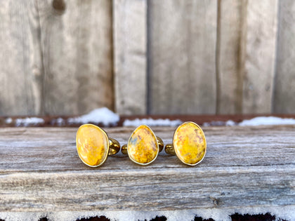 Bumble Bee Jasper & Gold Alchemia Adjustable Ring