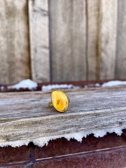 Bumble Bee Jasper & Gold Alchemia Adjustable Ring