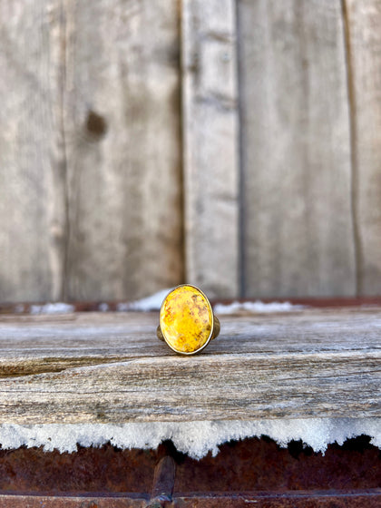 Bumble Bee Jasper & Gold Alchemia Adjustable Ring