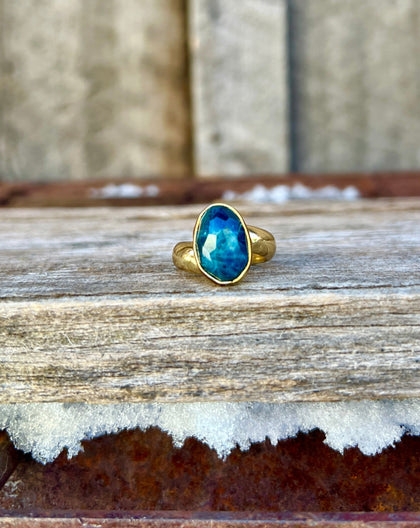 Kyanite & Gold Alchemia Adjustable Ring