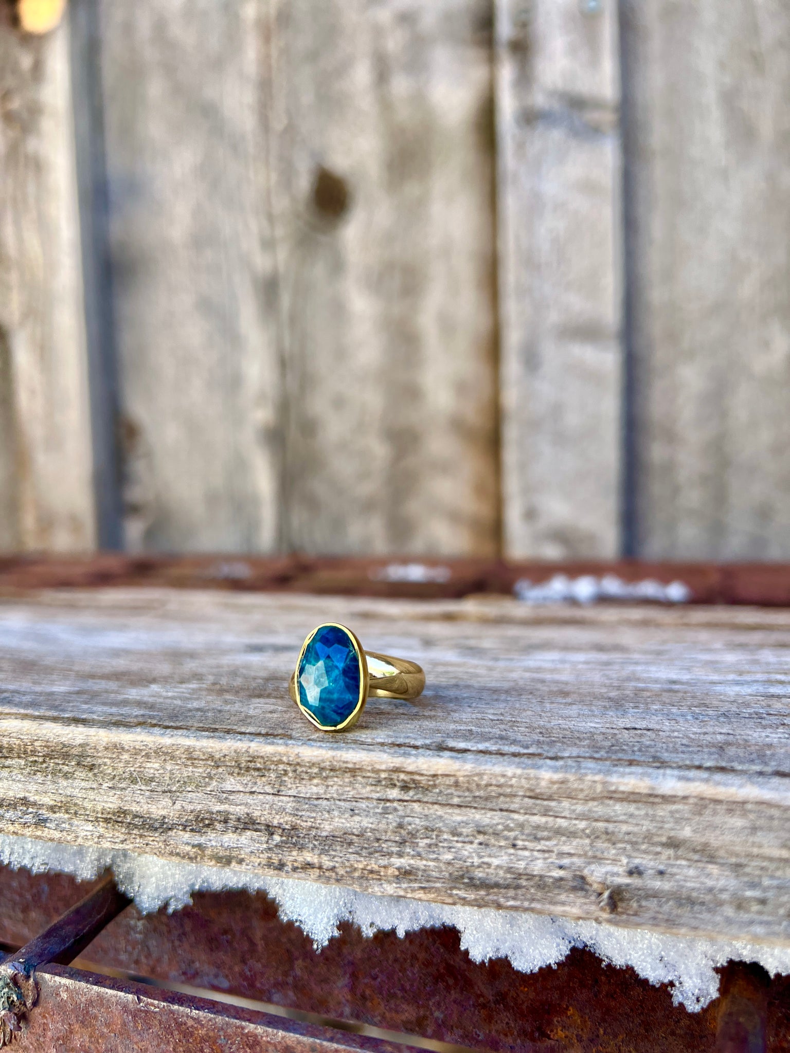 Kyanite & Gold Alchemia Adjustable Ring W15