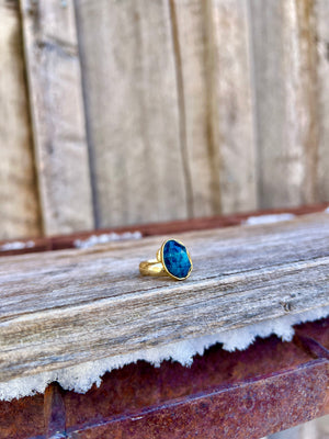 Kyanite & Gold Alchemia Adjustable Ring W15