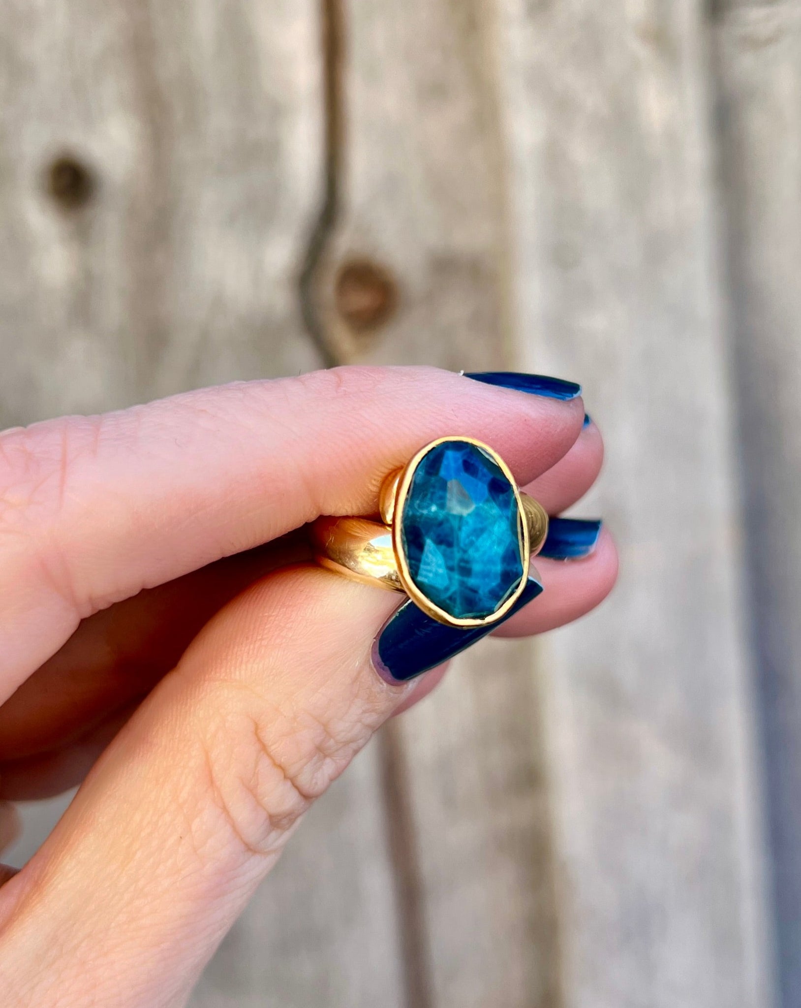 Kyanite & Gold Alchemia Adjustable Ring W15