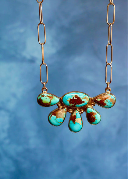 Electric Desert Royston Turquoise Bloom Necklace