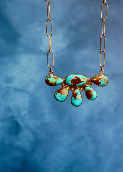 Electric Desert Royston Turquoise Bloom Necklace