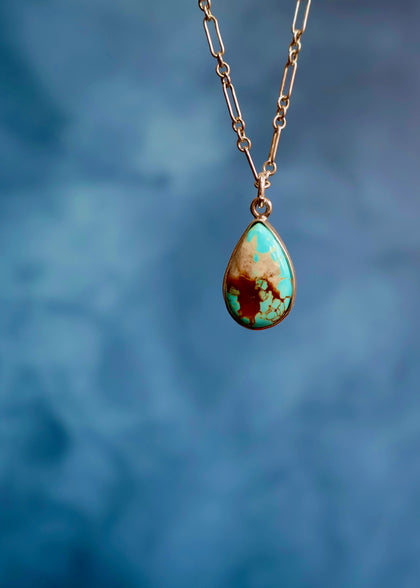Royston Turquoise Dainty Necklace in Sterling Silver
