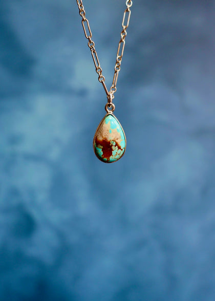 Royston Turquoise Dainty Necklace in Sterling Silver