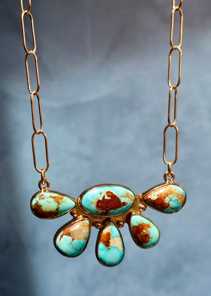 Electric Desert Royston Turquoise Bloom Necklace