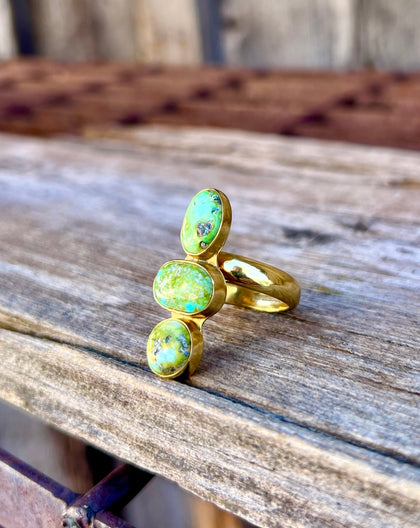 Sonoran Gold Turquoise & Gold Alchemia Adjustable Ring