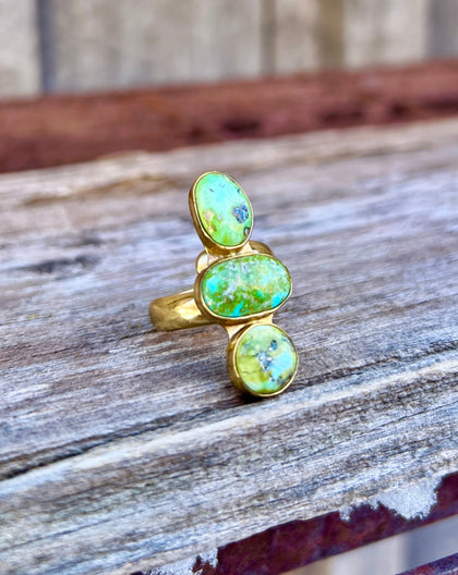 Sonoran Gold Turquoise & Gold Alchemia Adjustable Ring