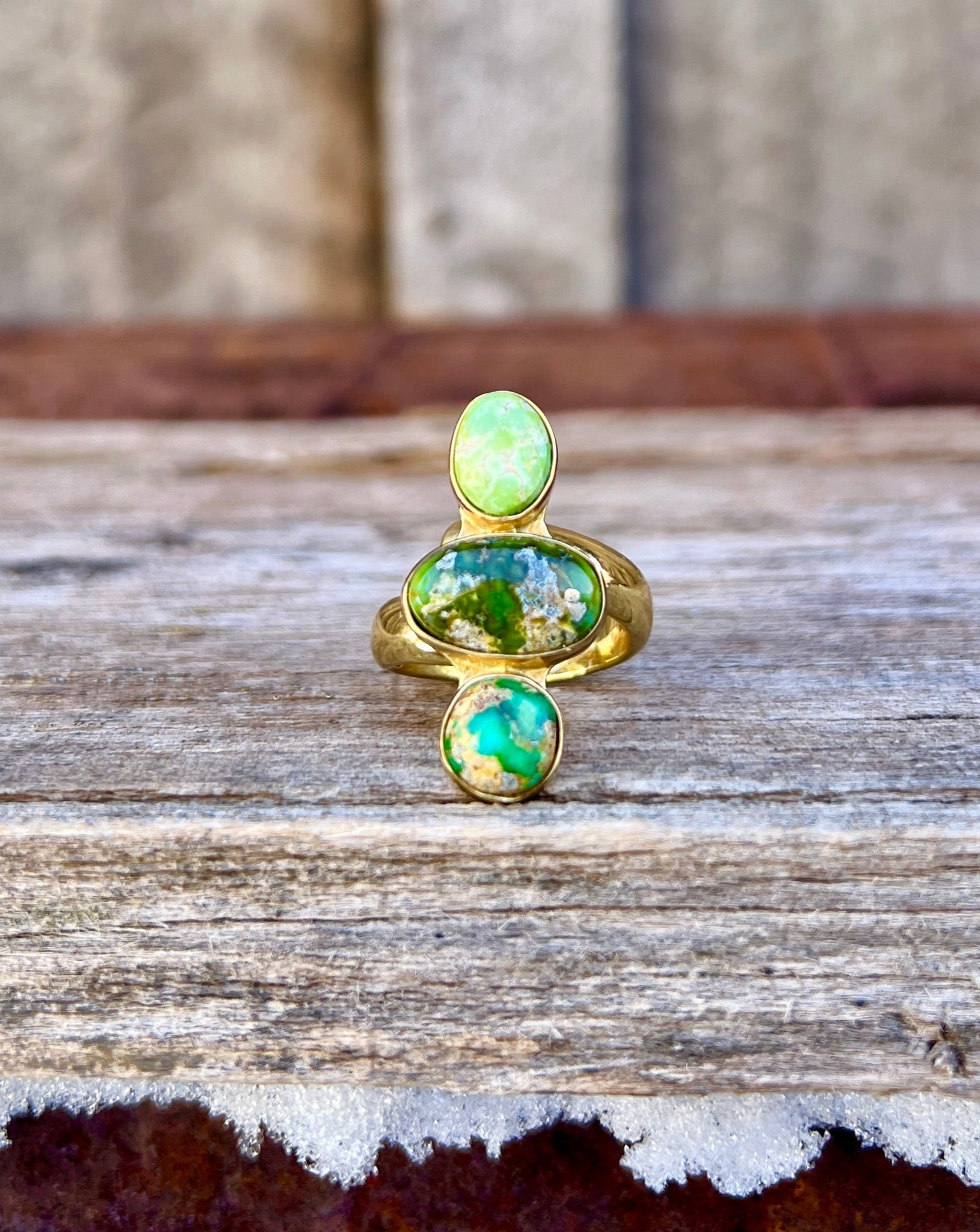 Sonoran Gold Turquoise & Gold Alchemia Adjustable Ring W25