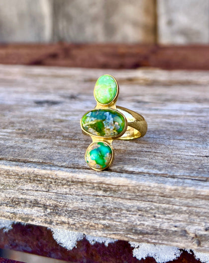 Sonoran Gold Turquoise & Gold Alchemia Adjustable Ring