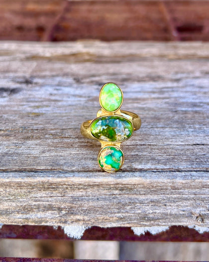 Sonoran Gold Turquoise & Gold Alchemia Adjustable Ring