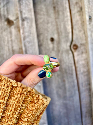 Sonoran Gold Turquoise & Gold Alchemia Adjustable Ring W25