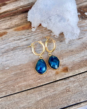 Kyanite & Gold Fill Huggie Earrings W36