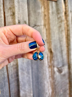 Kyanite & Gold Fill Huggie Earrings W36