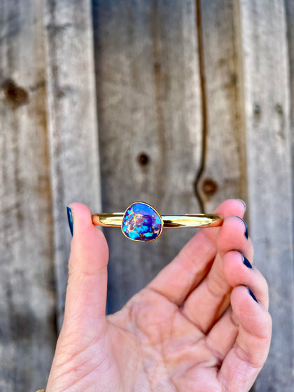 Purple Mojave Turquoise & Gold Alchemia Cuff Bracelet