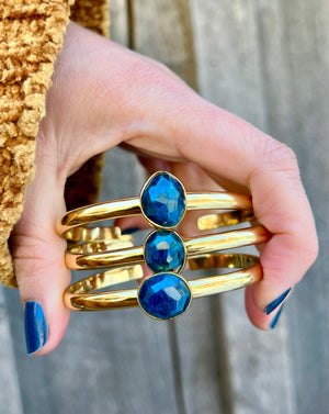 Deep Blue Kyanite & Gold Alchemia Cuff Bracelet W51