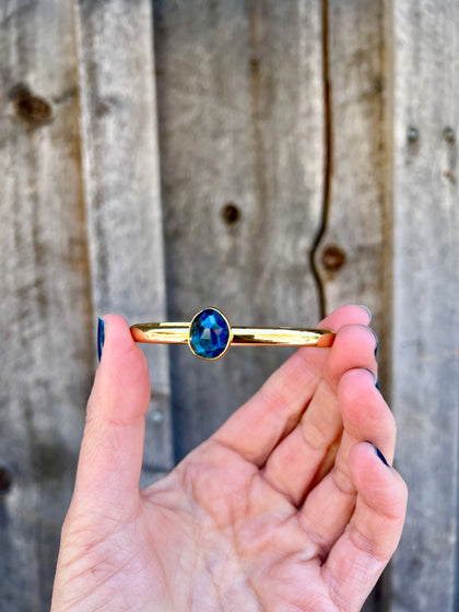 Deep Blue Kyanite & Gold Alchemia Cuff Bracelet