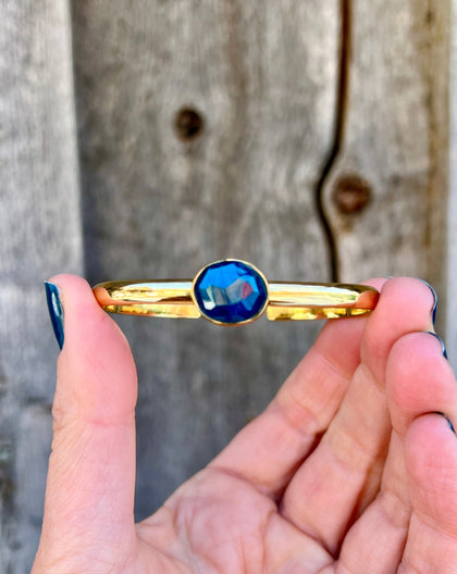 Deep Blue Kyanite & Gold Alchemia Cuff Bracelet