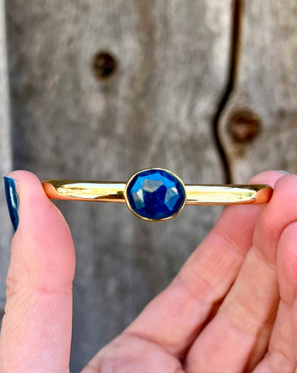 Deep Blue Kyanite & Gold Alchemia Cuff Bracelet