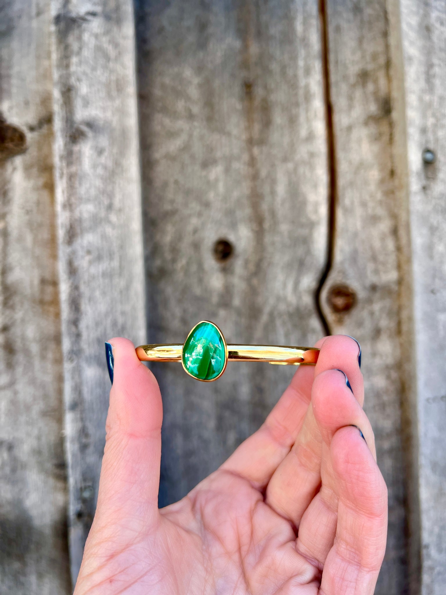 Malachite & Gold Alchemia Cuff Bracelet W53