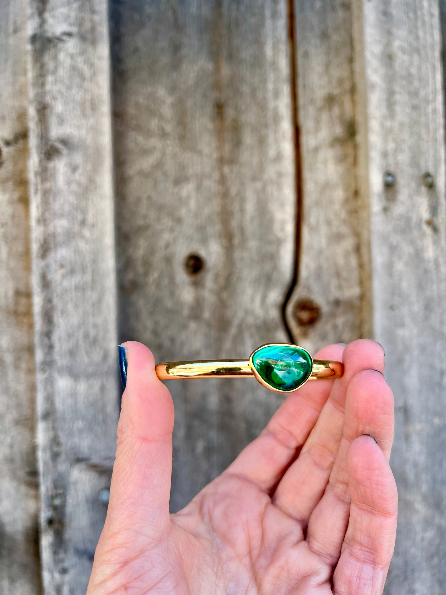 Malachite & Gold Alchemia Cuff Bracelet W54